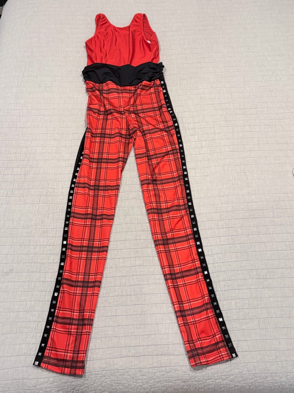 Revolution Dancewear “Future Sounds Like Us” Unitard Child Large Red Black